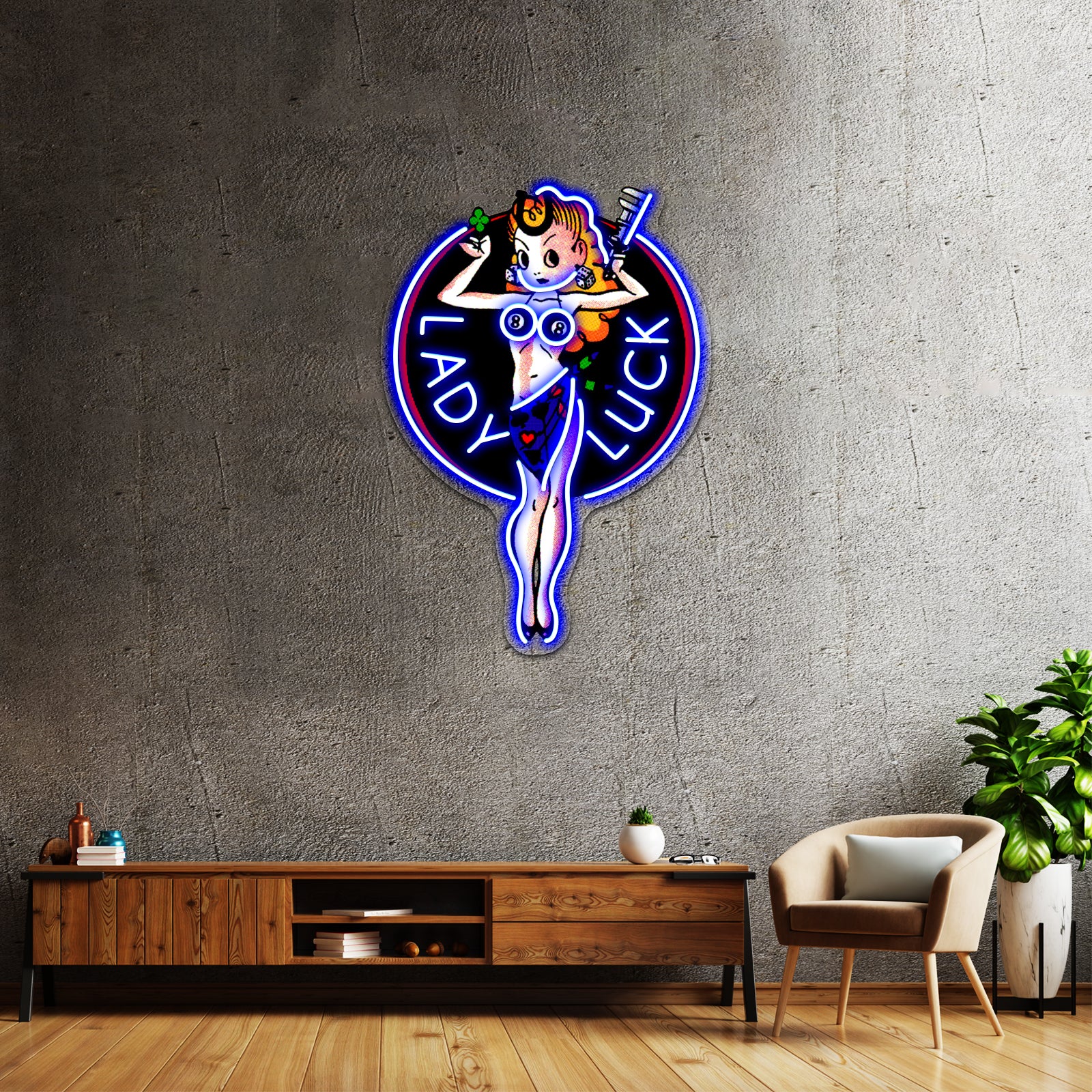 Lady Luck Artwork Neon Light Signs Custom | Shineneon