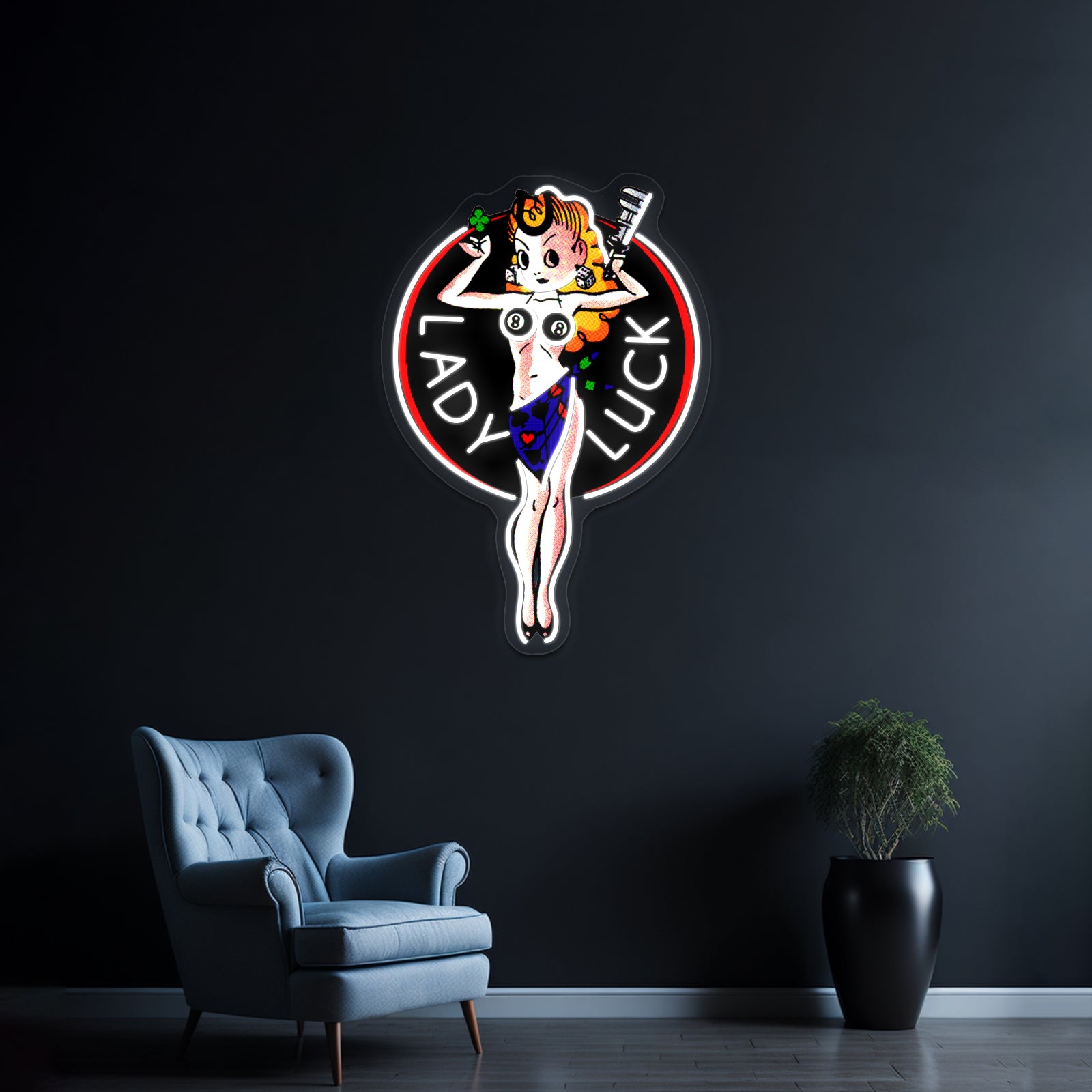 Lady Luck Artwork Neon Light Signs Custom | Shineneon