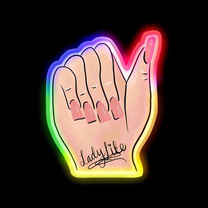 Ladylike Nail Art Nail Salon Led Neon Sign Rgb Color - LED neon sign close-up detail