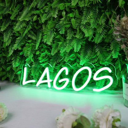 Lagos Green Led Neon Sign - Shineneon