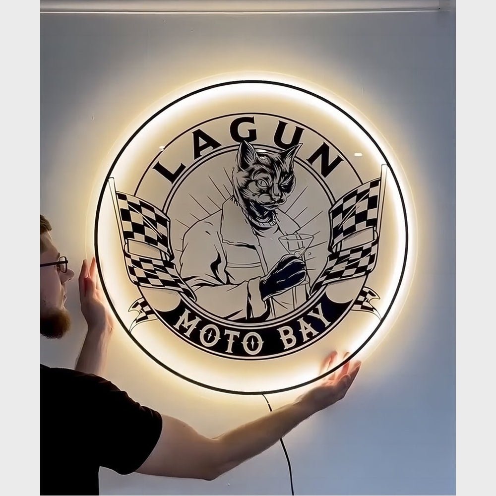 Lagun Moto Bay Acrylic Business Logo Sign - Shineneon