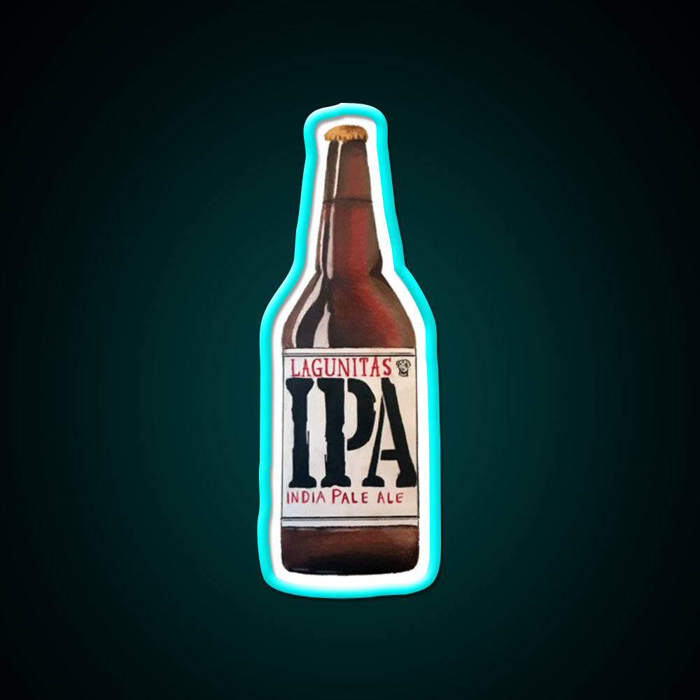 Lagunitas Ipa Bottle Beer Bar Decor Led Neon Sign Rgb Color - Size and dimension reference
