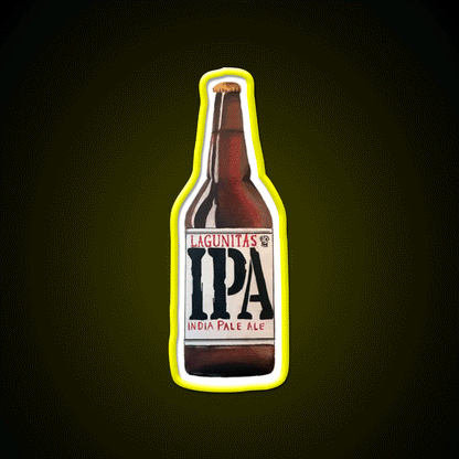 Lagunitas Ipa Bottle Beer Bar Decor Led Neon Sign Rgb Color - Custom LED neon sign front view