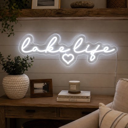 Lake Life Green Wall Neon Sign LED Neon Sign real lifestyle scene