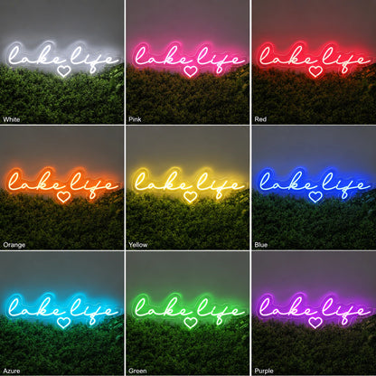 Lake Life Green Wall Neon Sign LED Neon Sign color grid