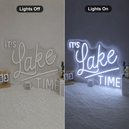 Lake Time Neon Sign LED Neon Sign day and night comparison
