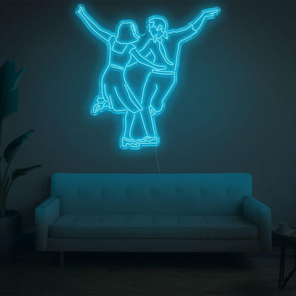 Lala Land White Dancing Couple Led Neon Sign For Modern Living Room Home Decor | Shineneon