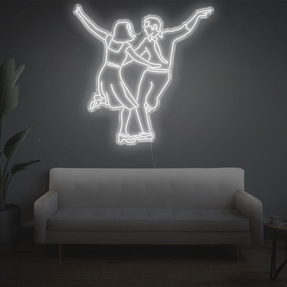 Lala Land White Dancing Couple Led Neon Sign For Modern Living Room Home Decor | Shineneon
