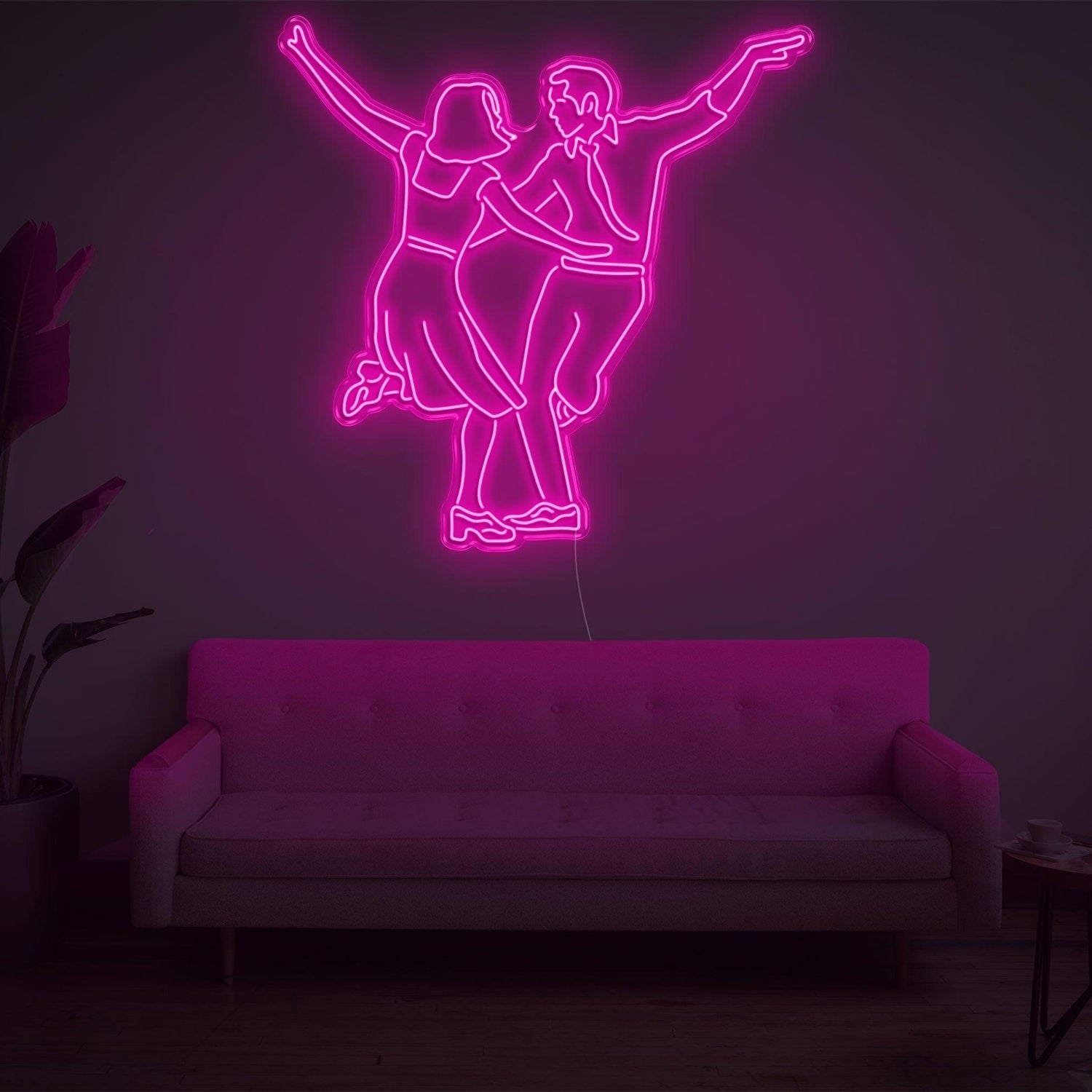 Lala Land White Dancing Couple Led Neon Sign For Modern Living Room Home Decor | Shineneon