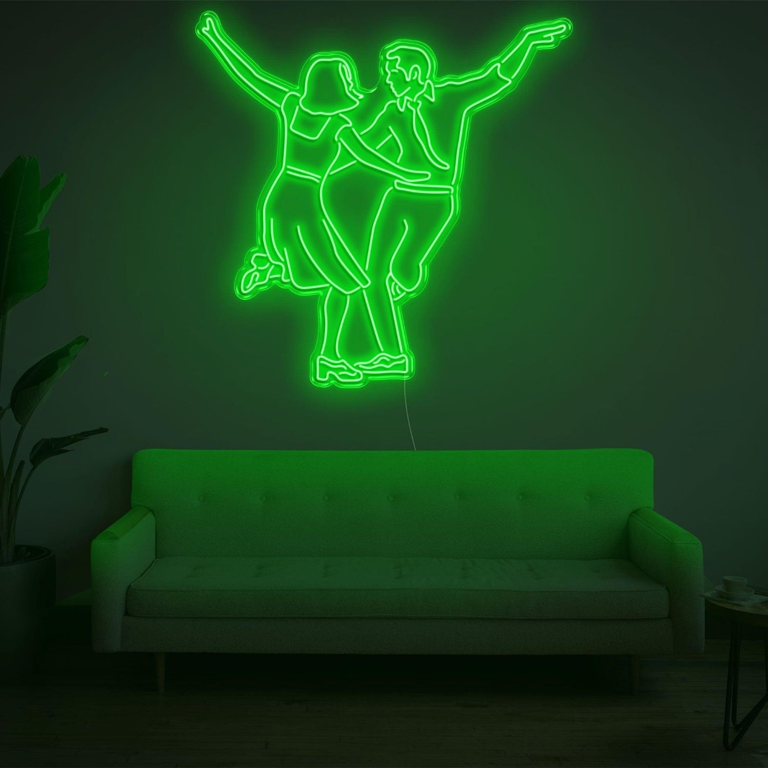 Lala Land White Dancing Couple Led Neon Sign For Modern Living Room Home Decor | Shineneon