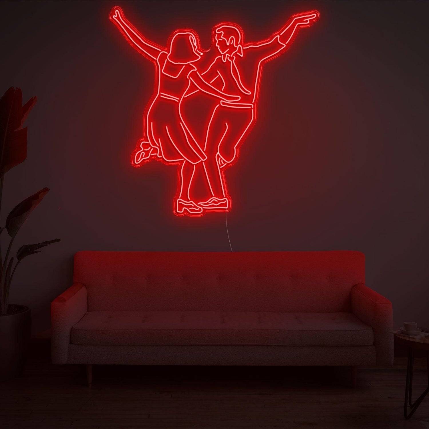 Lala Land White Dancing Couple Led Neon Sign For Modern Living Room Home Decor | Shineneon