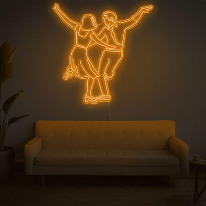 Lala Land White Dancing Couple Led Neon Sign For Modern Living Room Home Decor | Shineneon