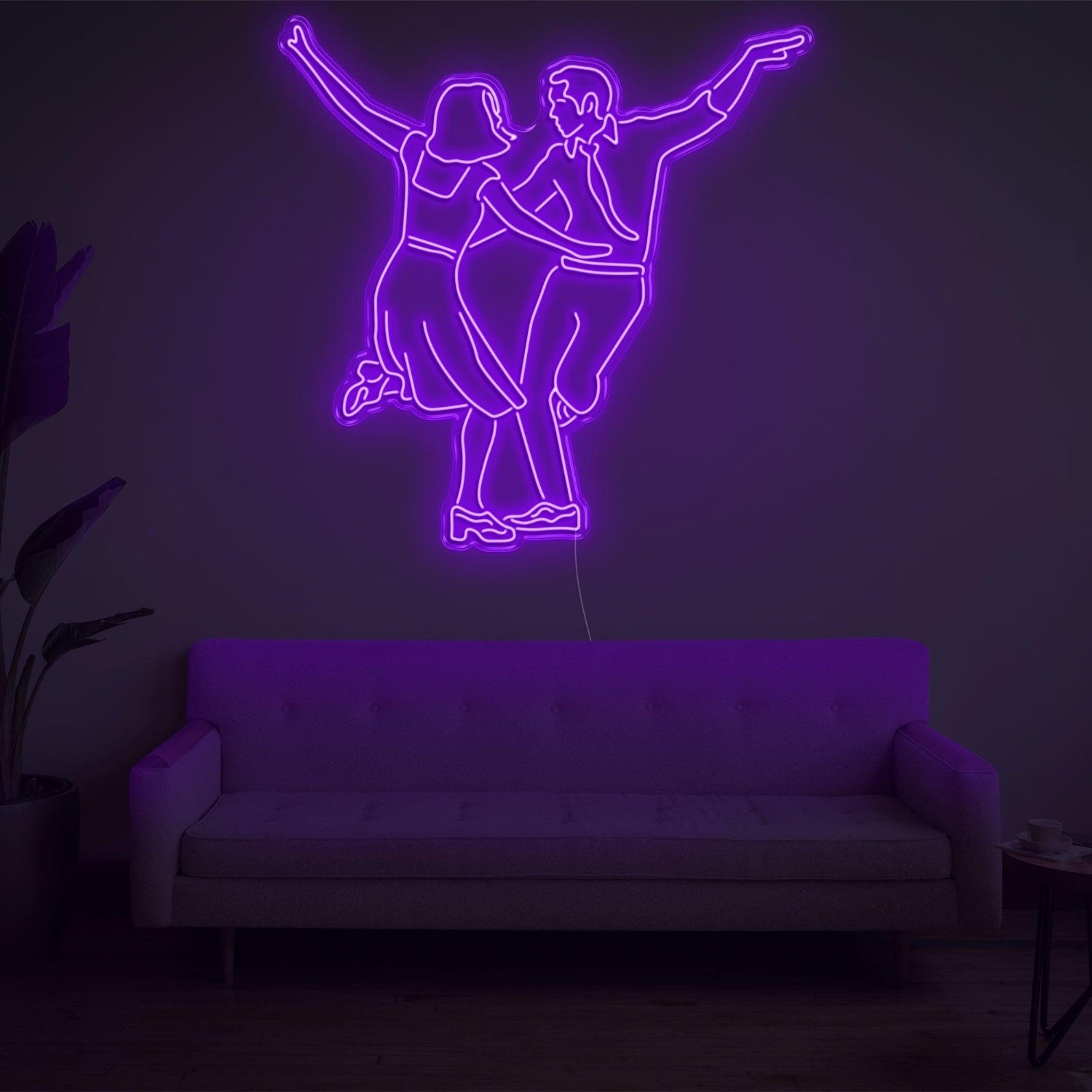 Lala Land White Dancing Couple Led Neon Sign For Modern Living Room Home Decor | Shineneon