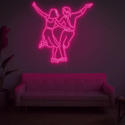 Lala Land White Dancing Couple Led Neon Sign For Modern Living Room Home Decor | Shineneon