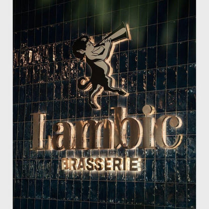 Lambic Brasserie With Logo 3D Backlit Channel Letters Led Light Sign - Shineneon