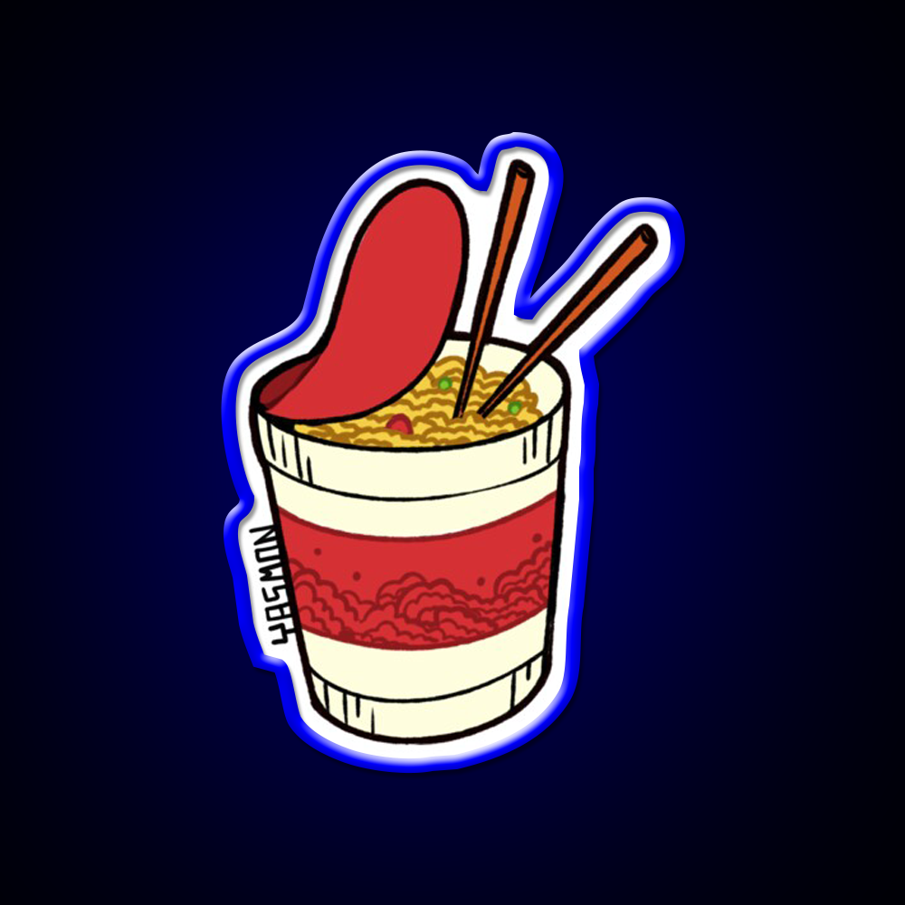 Lamen Cup Fast Food Led Neon Sign For Burger Place Rgb Color