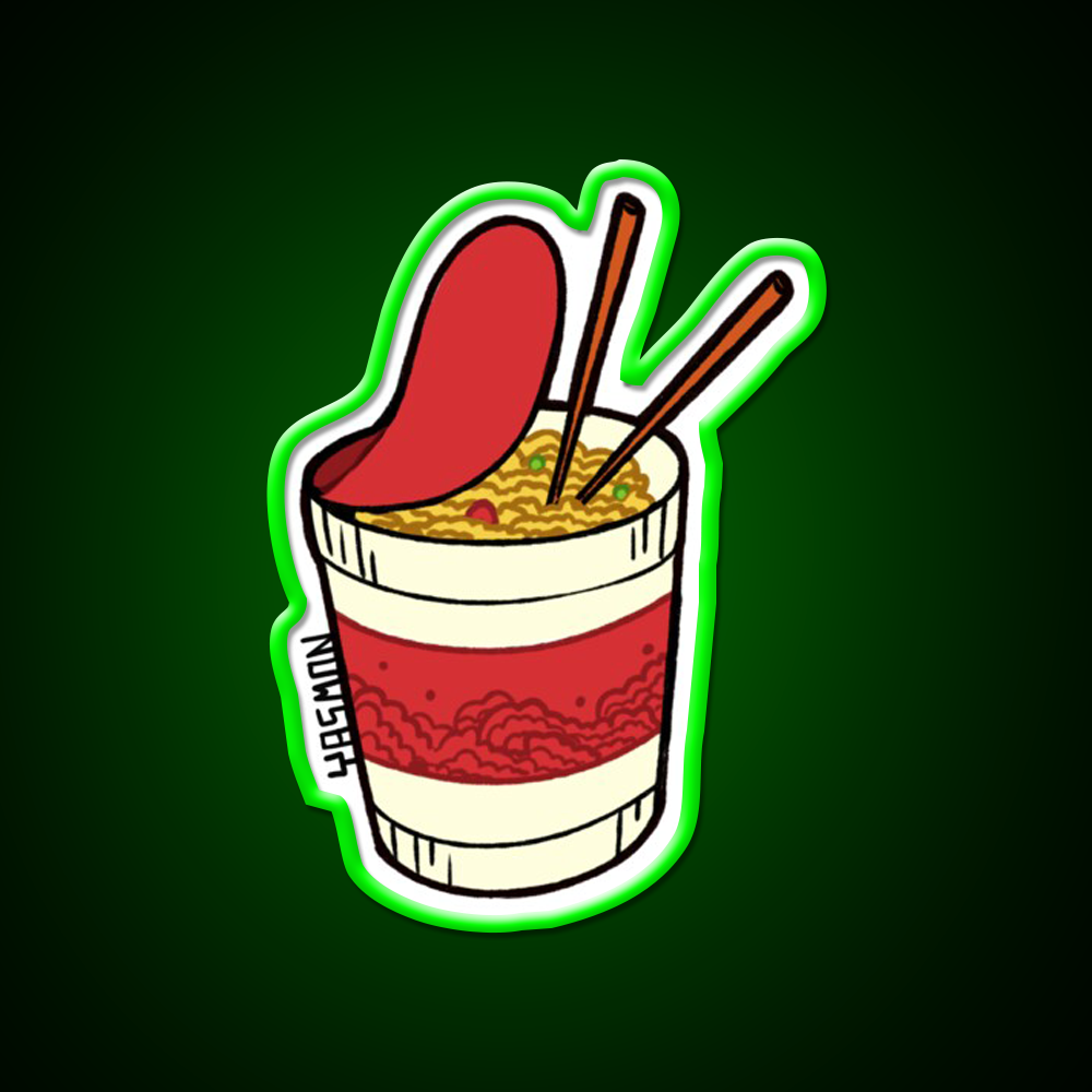 Lamen Cup Fast Food Led Neon Sign For Burger Place Rgb Color