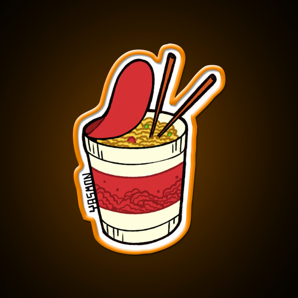 Lamen Cup Fast Food Led Neon Sign For Burger Place Rgb Color