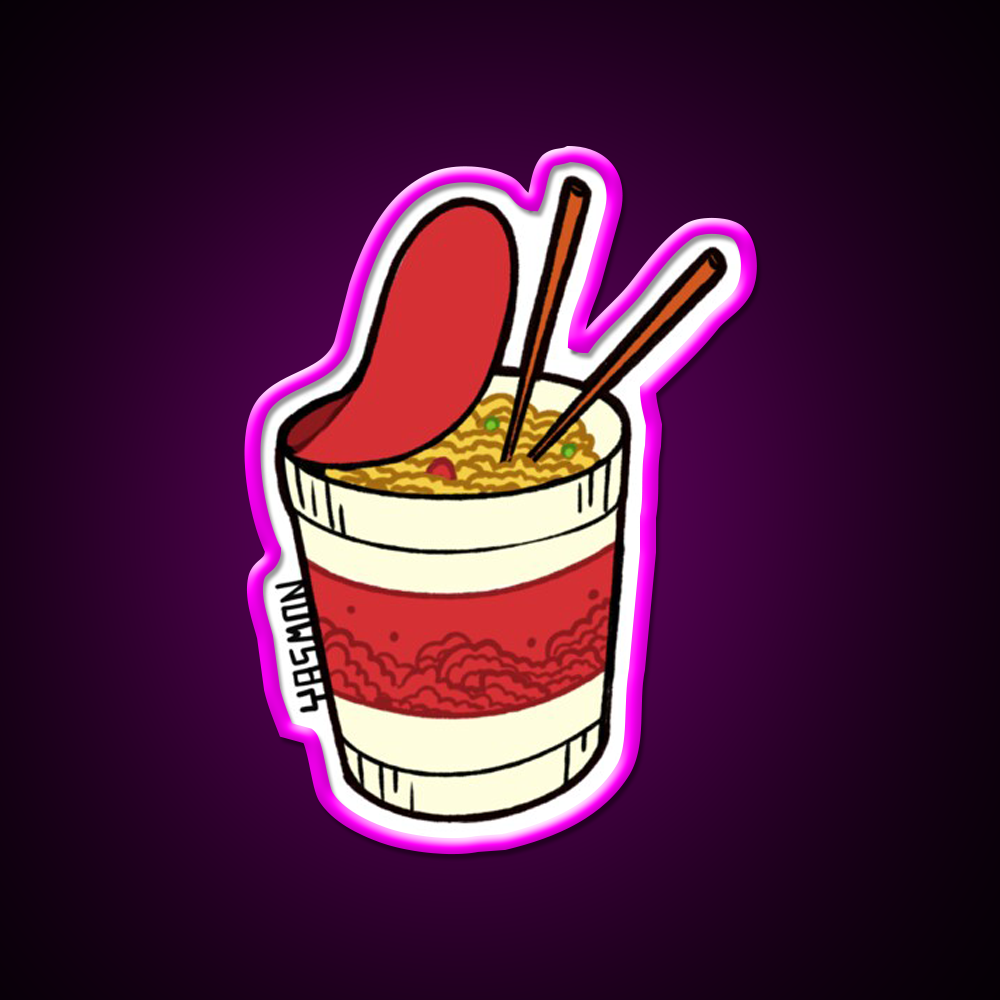 Lamen Cup Fast Food Led Neon Sign For Burger Place Rgb Color