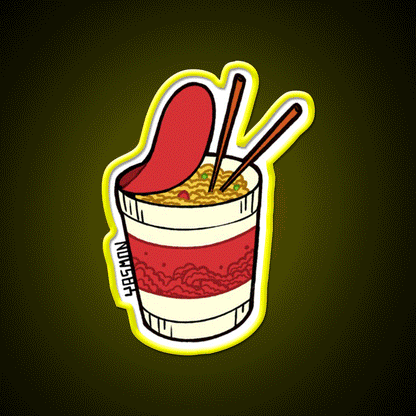 Lamen Cup Fast Food Led Neon Sign For Burger Place Rgb Color