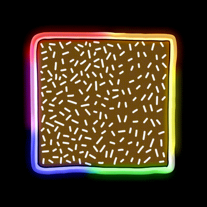 Lamington Snack Food Led Neon Sign Rgb Color - LED neon sign close-up detail