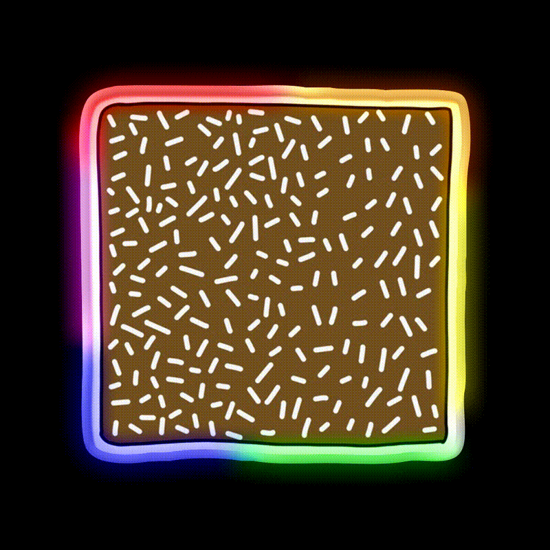 Lamington Snack Food Led Neon Sign Rgb Color - LED neon sign close-up detail