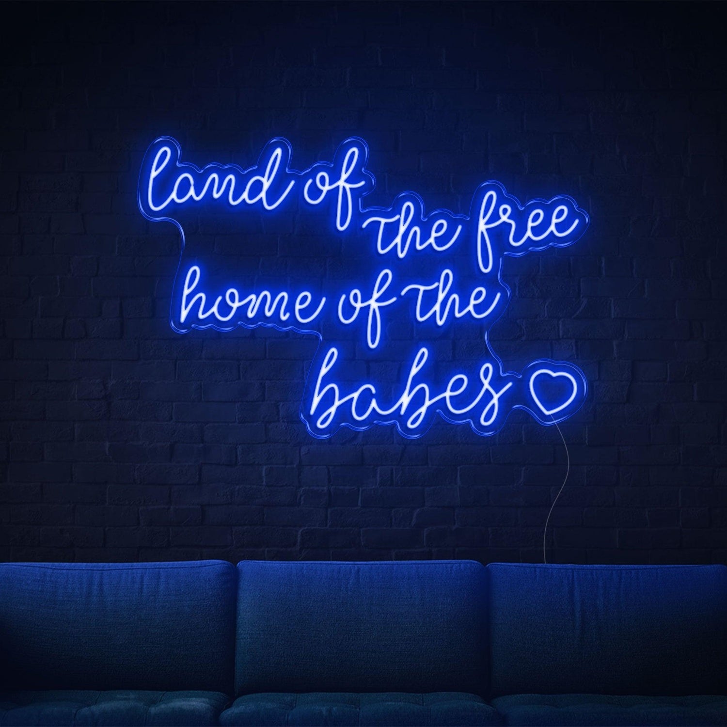 Land Of The Free Home Of The Babes Green Glow Led Neon Sign For Home Decor | Shineneon