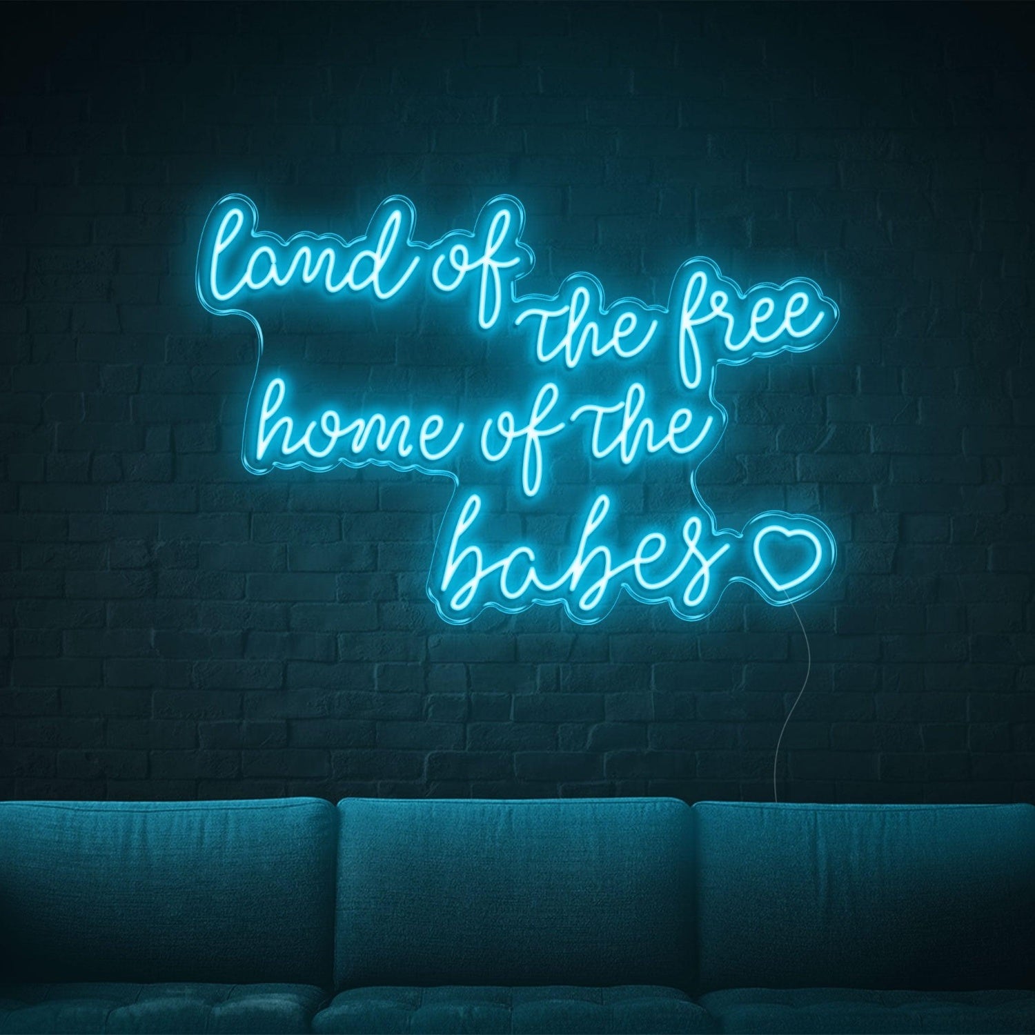 Land Of The Free Home Of The Babes Green Glow Led Neon Sign For Home Decor | Shineneon