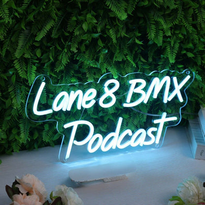 Lane 8 Bmx Podcast Blue Led Neon Sign - Shineneon