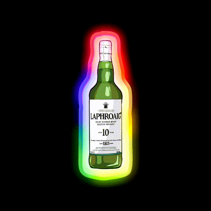 Laphroaig Whiskey Drink Bar Led Neon Sign Rgb Color - LED neon sign close-up detail