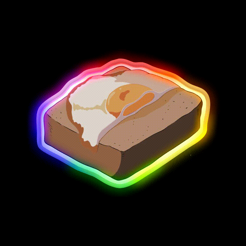 Laputas Snack Food Led Neon Sign Rgb Color - LED neon sign close-up detail