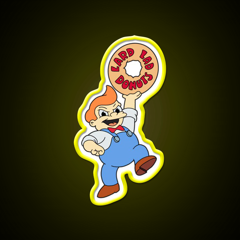 Lard Lad Snack Food Led Neon Sign Rgb Color - Custom LED neon sign front view