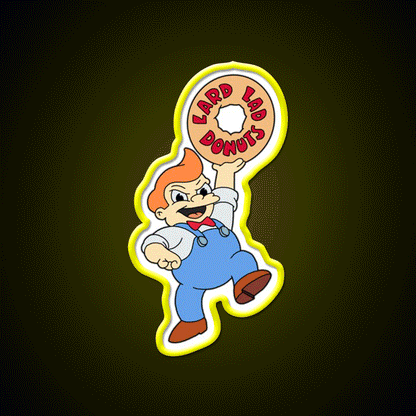 Lard Lad Snack Food Led Neon Sign Rgb Color - Custom LED neon sign front view