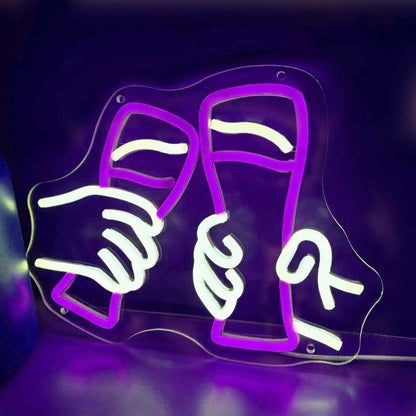 Large Beer Mug Toasting Bar Led Neon Sign | Shineneon
