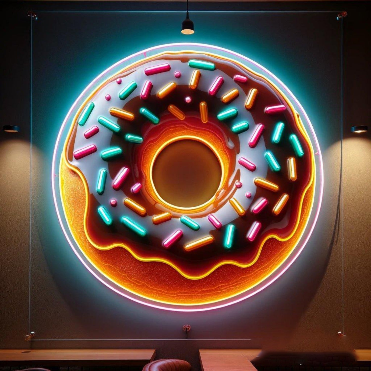 Large Donut Multicolor Led Neon Sign Cafe Wall Decor | Shineneon
