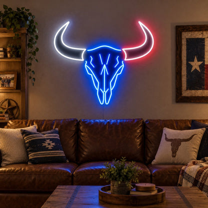 Large Longhorn Bull Skull LED Neon Sign - Shineneon