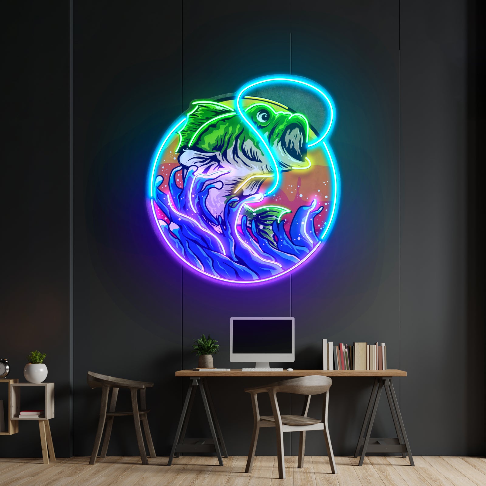 Largemouth Bass Fishing Led Neon Sign Light Custom Led Signs