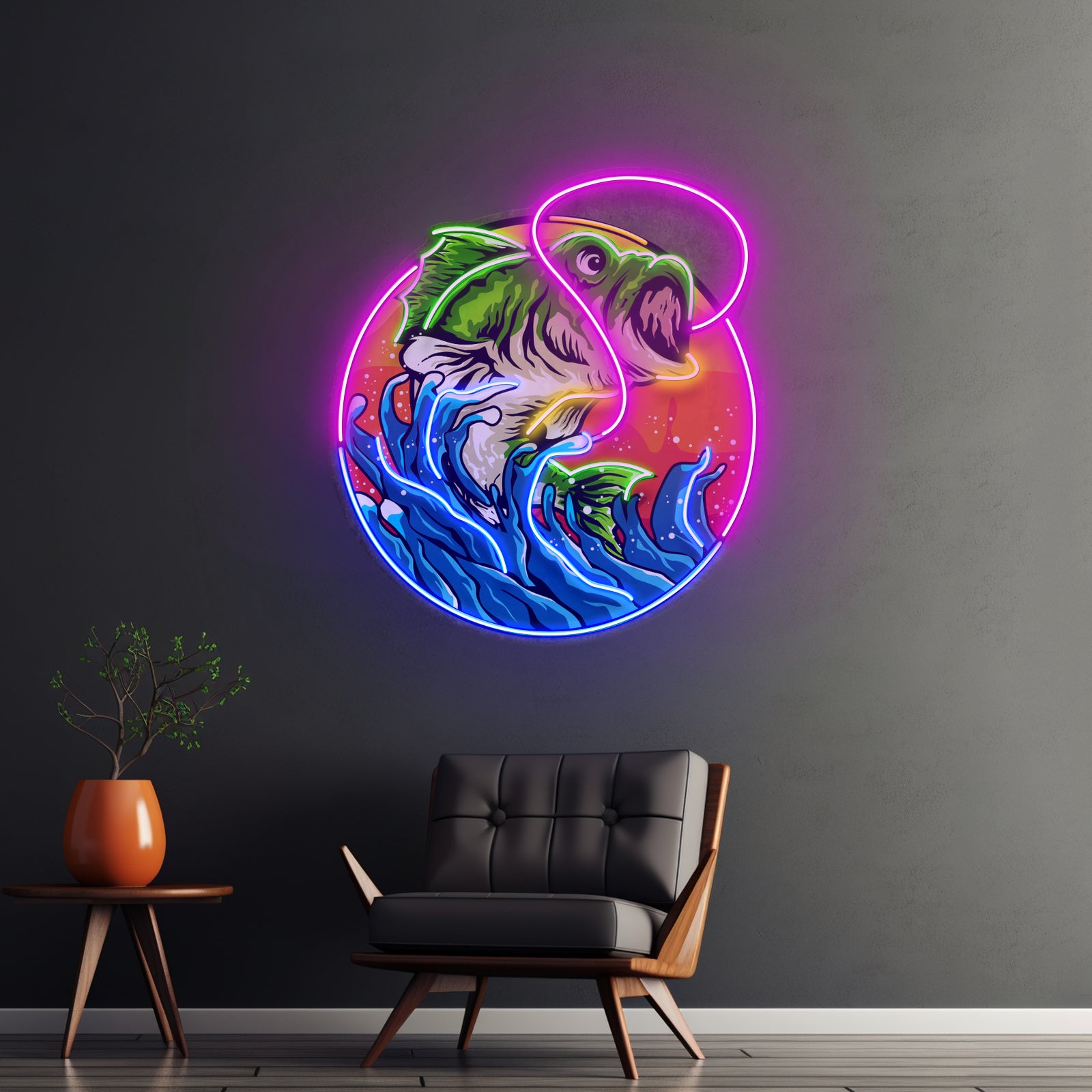 Largemouth Bass Fishing Led Neon Sign Light Custom Led Signs