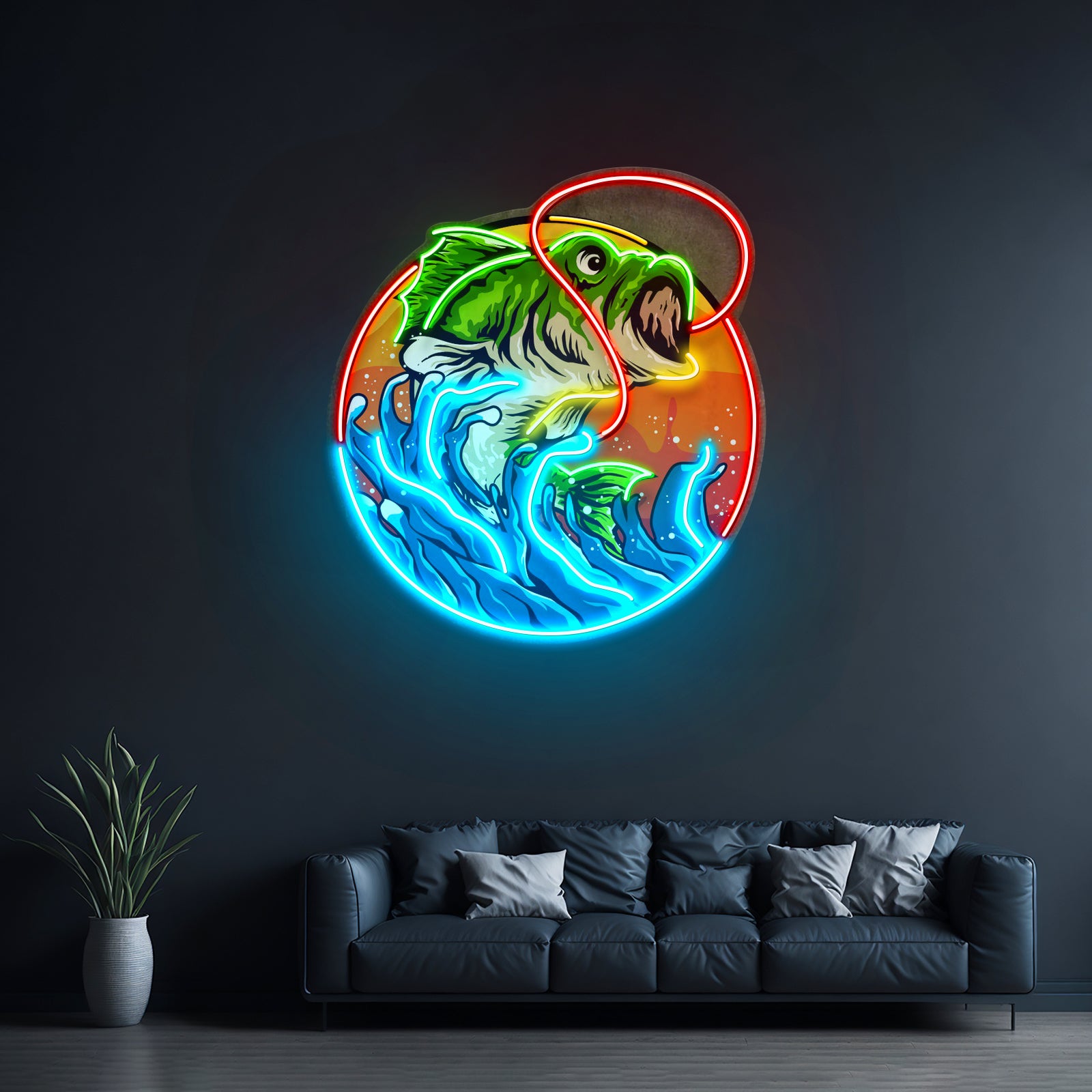 Largemouth Bass Fishing Led Neon Sign Light Custom Led Signs