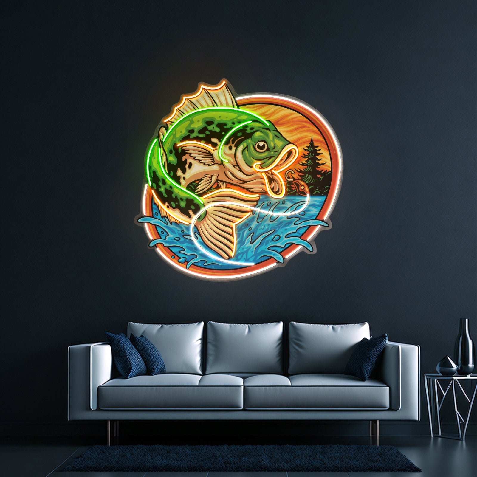 Largemouth Fishing Led Neon Sign Light Custom Led Signs