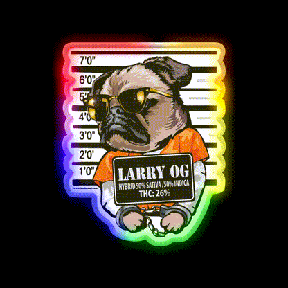 Larry Og Strain Art Hemp Inspired Green Leaf Led Neon Sign Rgb Color - LED neon sign close-up detail