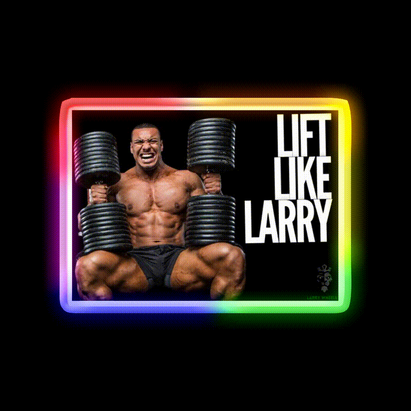 Larry Wheels Lift Like Larry Gym Fitness Led Neon Sign Rgb Color