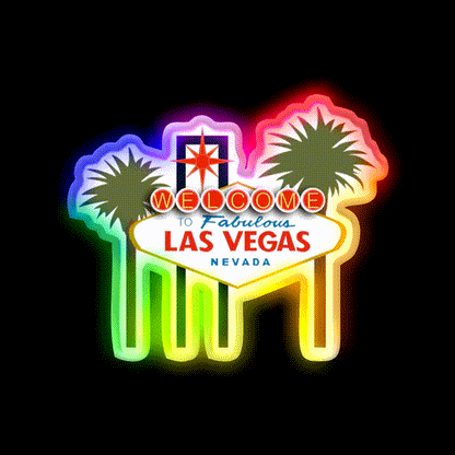 Las Vegas Sign Welcome Led Neon Sign Open Sign Rgb Color - LED neon sign close-up detail