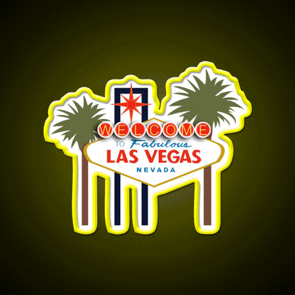 Las Vegas Sign Welcome Led Neon Sign Open Sign Rgb Color - Custom LED neon sign front view
