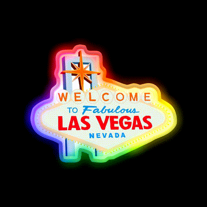 Las Vegas Welcome Led Neon Sign Open Sign Wall Art Rgb Color