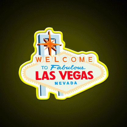 Las Vegas Welcome Led Neon Sign Open Sign Wall Art Rgb Color - Custom LED neon sign front view
