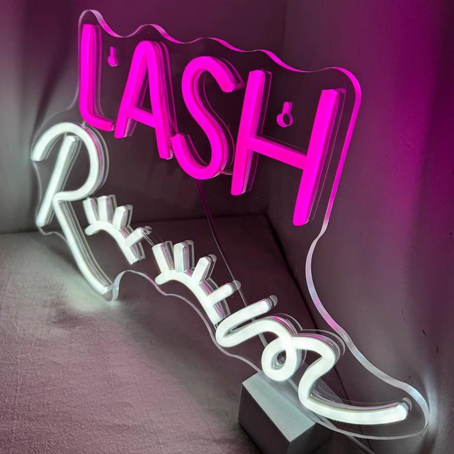 Lash Room Russian Script Pink - White Led Neon Sign Salon Decor - Shineneon