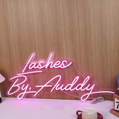 Lashes By Auddy Pink Led Neon Sign - Shineneon