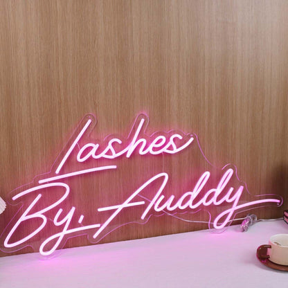 Lashes By Auddy Pink Led Neon Sign - Shineneon