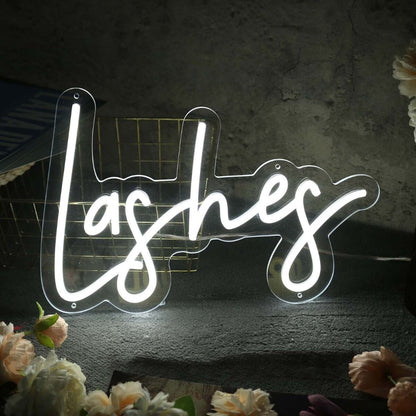 Lashes White Led Neon Sign - Shineneon
